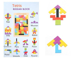 DREWNIANE PUZZLE 3D MONTESSORI UKŁADANKA TETRIS