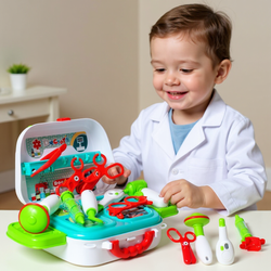 MAŁY LEKARZ ZESTAW LEKARSKI DOKTORA ZABAWKA W KUFERKU ZABAWA W LEKARZA
