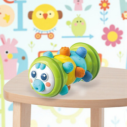 ZABAWKA SENSORYCZNA GĄSIENICA DLA NIEMOWLAKA PISZCZAŁKA GRZECHOTKA LUSTERKO