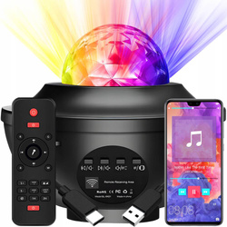 PROJEKTOR GWIAZD STAR RZUTNIK LAMPKA NOCNA GŁOŚNIK LED USB BLUETOOTH PILOT