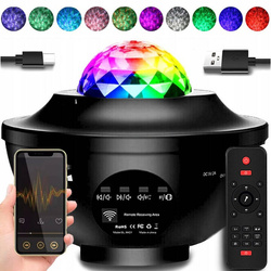 PROJEKTOR GWIAZD STAR RZUTNIK LAMPKA NOCNA GŁOŚNIK LED USB BLUETOOTH PILOT