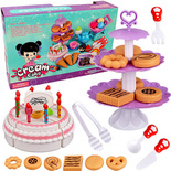 TORT URODZINOWY DO KROJENIA ze świeczkami i PATERA ZABAWKA DLA DZIECI