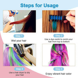 Grzebienie z kreda do włosów Farbowania Malowania Zmywalna Zestaw karnawał