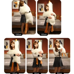 GĘŚ PLUSZOWA PIPA MASKOTKA PODUSZKA DUŻA 90cm ZABAWKA KACZKA PLUSZAK XXL