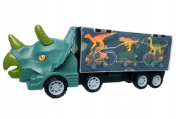 Duża Laweta Tir z Napędem Walizka Auta Dinozaury