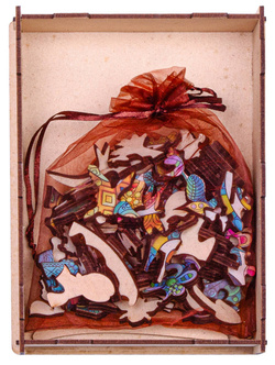 PUZZLE DREWNIANE Dla Dorosłych KLOCKI SKRZYNKA