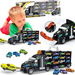 AUTO TIR LAWETA CIĘŻARÓWKA Z WYRZUTNIĄ autka RESORAKI x12 ZESTAW dla dzieci