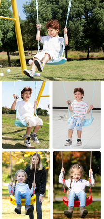 Huśtawka DLA DZIECI OGRODOWA DESKA plastikowa MOCNA siedzisko ZESTAW