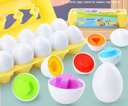 Układanka Jajka pasujące kształty i kolory 12szt. do zabawy SORTER KLOCKI