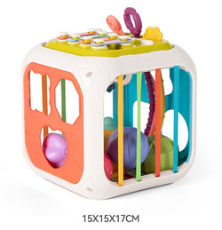 SORTER KSZTAŁTY KOSTKA I KLOCKI ZABAWKA EDUKACYJNA 7W1 DLA DZIECI NIEMOWLĄT