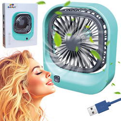 WIATRAK USB WENTYLATOR WIATRACZEK NA AKUMULATOR CICHY BIUROWY Z REGULACJA