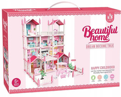 Willa Domek dla lalek Meble Taras Mebelki dla lalek Zamek Księżniczki z LED