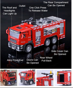 Metalowy SAMOCHÓD STRAŻACKI Straż Pożarna AUTKO ZABAWKA dla chłopca dziecka