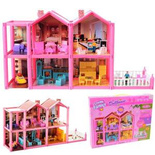 DOMEK DLA LALEK WILLA RÓZOWA MEBLE LALKI LALECZKI TARAS SAMOCHÓD DO ZABAWY