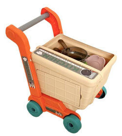 KUCHNIA GARNKI WÓZEK NA ZAKUPY DLA DZIECI ZESTAW DO ZABAWY W KUCHNIE SKLEP