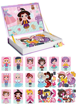 UKŁADANKA MAGNETYCZNA MAŁA STROJNISIA PUZZLE UBIERANIE DZIEWCZYNKI UBRANKA