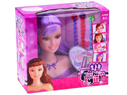 Głowa do czesania LALKA fryzjer + MAKE UP MAKIJAŻ