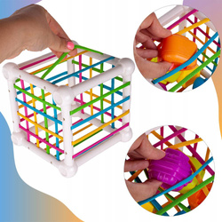 KOSTKA ZRĘCZNOŚCIOWA KLOCKI SENSORYCZNE WIEŻA GRA ZABAWKA DLA MAŁYCH DZIECI