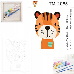 OBRAZ DO MALOWANIA DLA DZIECI 40X50 CM TYGRYS