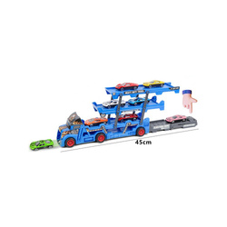 DUŻY TIR laweta CIĘŻARÓWKA rozkładana z 6x auta Wyrzutnia ZESTAW dla dzieci