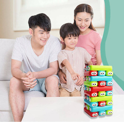 CHWIEJĄCA SIĘ WIEŻA RODZINNA GRA TOWARZYSKA Z OCZAMI I KOSTKĄ KLOCKI BLOKI