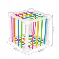 KOSTKA ZRĘCZNOŚCIOWA KLOCKI SENSORYCZNE WIEŻA GRA ZABAWKA DLA MAŁYCH DZIECI