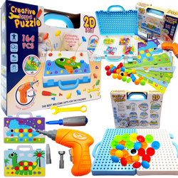 KLOCKI TECHNICZNE KONSTRUKTOR Z PINEZKI WIERTARKA ZESTAW KLOCKÓW DLA DZIECI