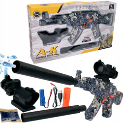 KARABIN PISTOLET AUTOMAT AK47 ZABAWKA NA KULKI NABOJE ŻELOWE WODNE LUNETA