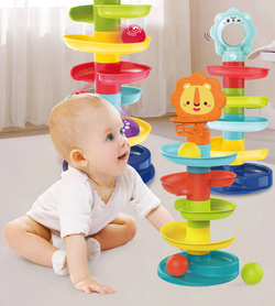 Zjeżdżalnia dla piłeczek kuleczkowa wieża z piłeczkami zabawka dla maluchów