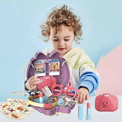 Torebka KUFEREK Zestaw PODRÓŻNICZKI Aparat 23 el OKULARY zabawka dla dzieci