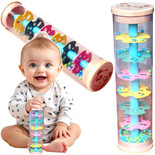 GRZECHOTKA DESZCZOWNICA TUBA Z KULKAMI MARAKAS DREWNIANA ZABAWKA MUZYCZNA