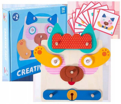 DREWNIANA UKŁADANKA MANIPULACYJNA MONTESSORI ZABAWKA DO NAUKI DLA DZIECI