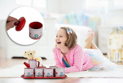 ZESTAW DO HERBATKI METALOWY W KWIATKI DLA DZIECI