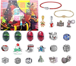 KALENDARZ ADWENTOWY DLA DZIEWCZYNKI BRANSOLETKA ZAWIESZKI BIŻUTERIA CHARMS