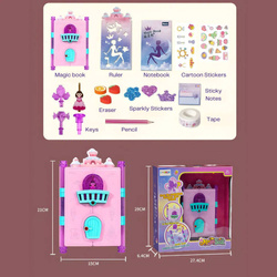 MAGICZNY SEKRETNY PAMIĘTNIK ZAMEK NA KLUCZYK ZE SCHOWKAMI ZESTAW DLA DZIECI