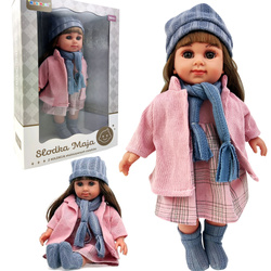 MODNA LALKA SŁODKA MAJA DLA DZIEWCZYNKI ZABAWKA DLA DZIECI W RÓŻOWEJ KURTCE