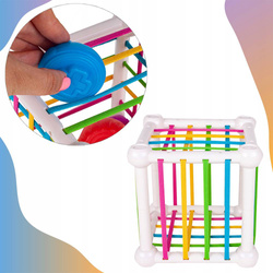 KOSTKA ZRĘCZNOŚCIOWA KLOCKI SENSORYCZNE WIEŻA GRA ZABAWKA DLA MAŁYCH DZIECI