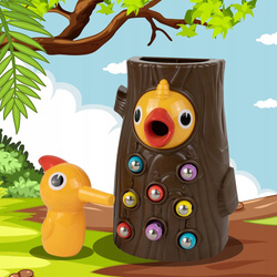 DZIĘCIOŁ I ROBACZKI GRA ZRĘCZNOŚCIOWA MAGNETYCZNA DLA DZIECI CAŁEJ RODZINY