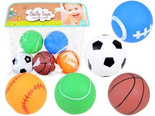 Gumowe kolorowe piszczące piłki zestaw 5szt ZA3511