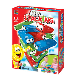 CHWIEJĄCA SIĘ WIEŻA RODZINNA GRA TOWARZYSKA Z OCZAMI I KOSTKĄ KLOCKI BLOKI