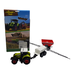TRAKTOR I PRZYCZEPA ZESTAW FARMERA DLA DZIECI MASZYNY ROLNICZE ZABAWKI