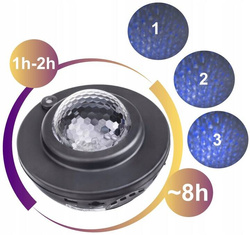 PROJEKTOR GWIAZD STAR RZUTNIK LAMPKA NOCNA GŁOŚNIK LED USB BLUETOOTH PILOT