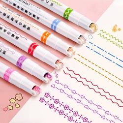 Pisaki Do Szlaczków Markery Flamastry Mazaki Wzorków 6 Kolor Zestaw Szkolny