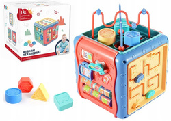 SORTER Kostka edukacyjna SENSORYCZNA ZEGAR KLOCKI