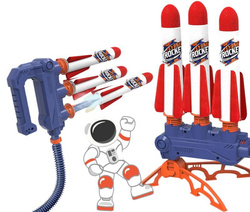 WYRZUTNIA PISTOLET rakiet piankowych z POMPKA ZESTAW 2w1 Zabawka DLA DZIECI