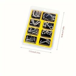 ZESTAW ŁAMIGŁÓWEK 8SZT METALOWE PUZZLE ŁAMIGŁÓWKI Z DRUTU DLA DZIECI RODZIN