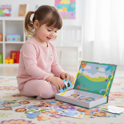 SIĄŻKA UKŁADANKA MAGNETYCZNA ZWIERZĘTA ZOO kreatywna zabawa dla dzieci 3+