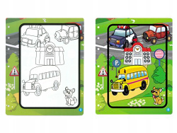 MATA KSIĄŻKA DO RYSOWANIA I MALOWANIA WODĄ POJAZDY AUTO POCIĄG SAMOLOT