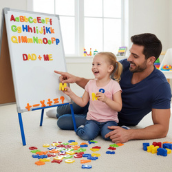LITERKI CYFERKI MAGNETYCZNE NA TABLICĘ MAGNESY W PUDEŁKU DO NAUKI ZABAWY 80