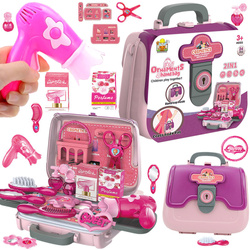 SALON PIĘKNOŚCI KUFEREK ZESTAW W WALIZCE TOREBKA I PASEK DLA DZIECI 24 EL.